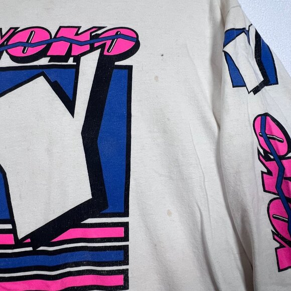 Yoko Racewear Long sleeve 100% Cotton XL VTG 90s Distressed Graphic Print Logo - Picture 13 of 16